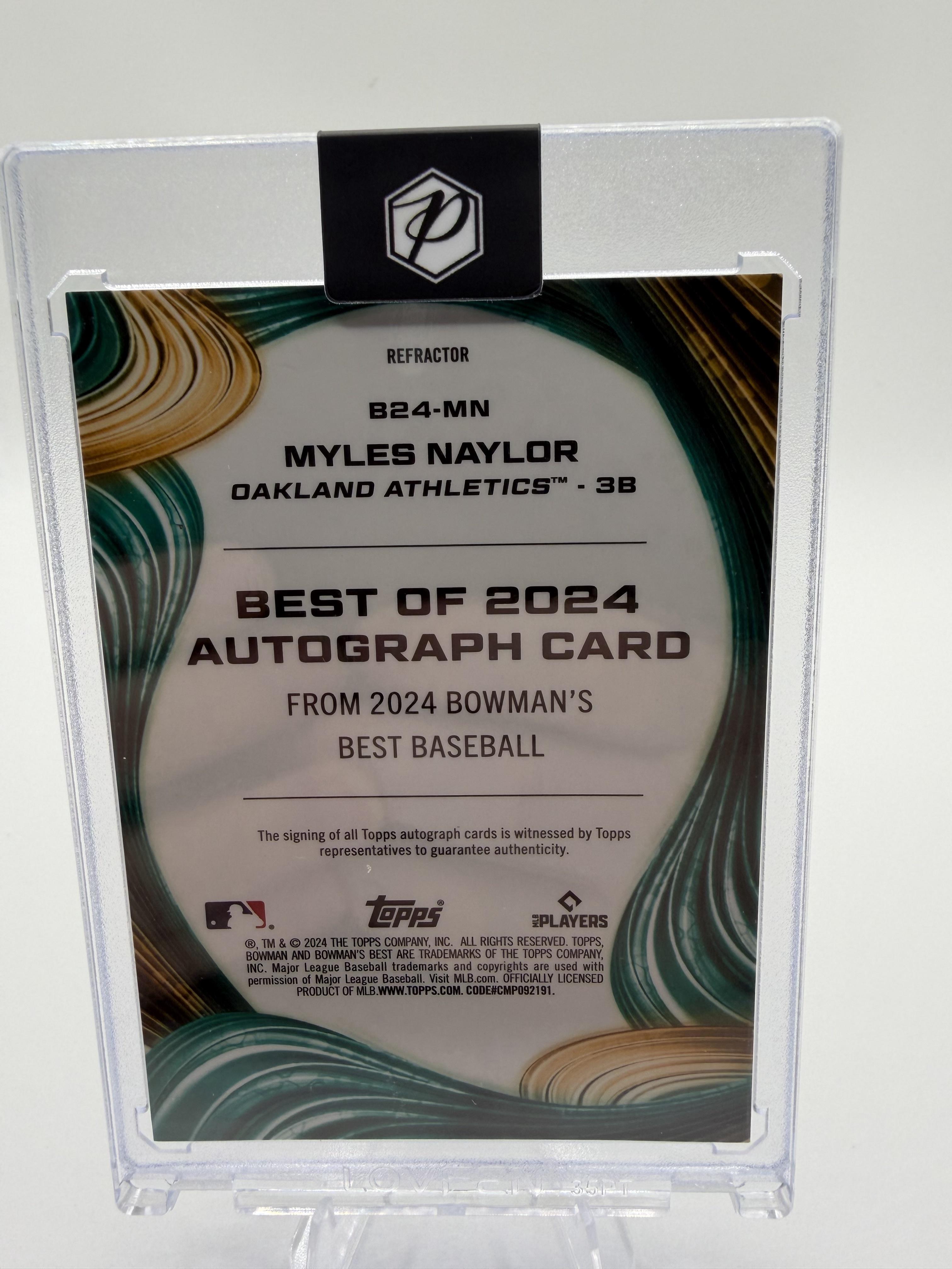 2024 Bowman's Best Myles Naylor Athletics B24-MN On-Card Autograph Card