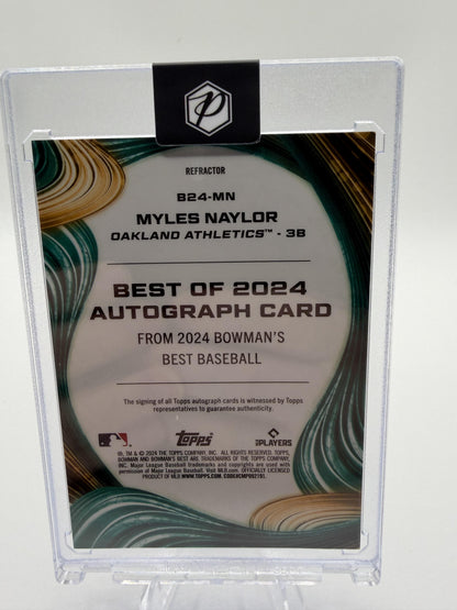 2024 Bowman's Best Myles Naylor Athletics B24-MN On-Card Autograph Card