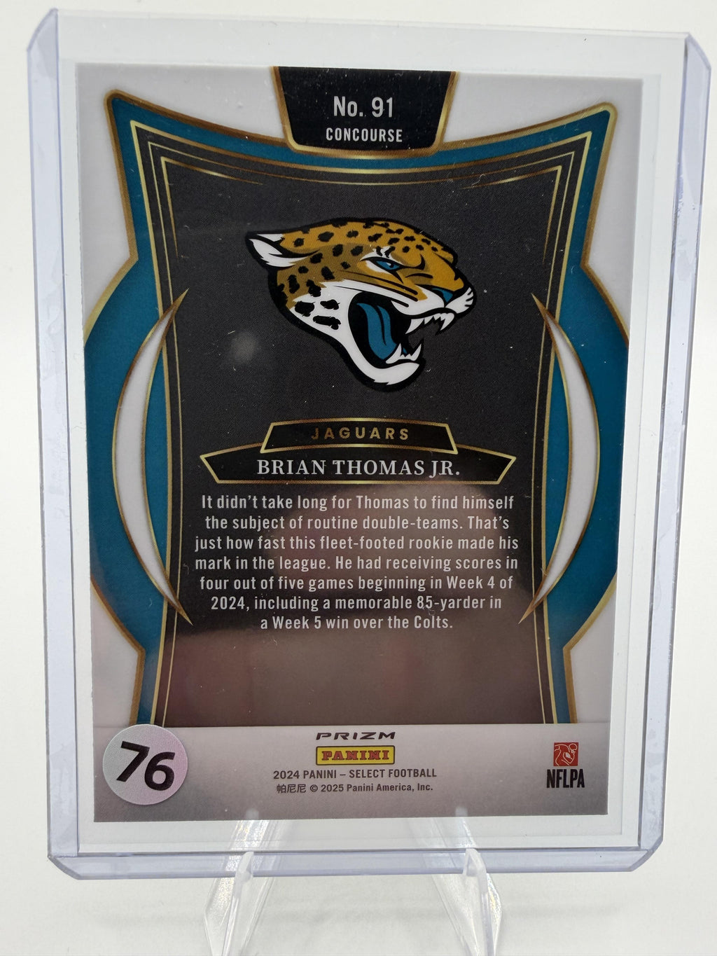 2024 Panini Select Brian Thomas Jr. Concourse RSY Shock Prizm RC Card #91