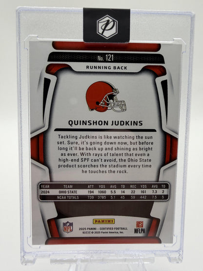 2025 Panini Certified Quinshon Judkins ROOKIE Card #121 Pink Parallel /225