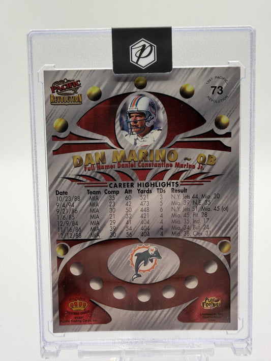 1997 Pacific Revolution Dan Marino Card #73 Miami Dolphins HOF Gold Legends