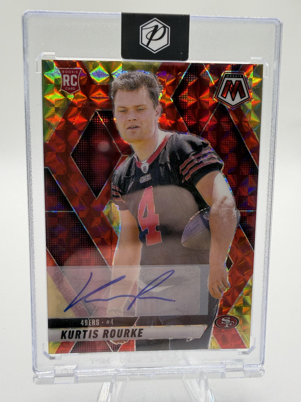 2025 Panini Mosaic Kurtis Rourke ROOKIE AUTO Card #368 Red Prizm RC 49ers