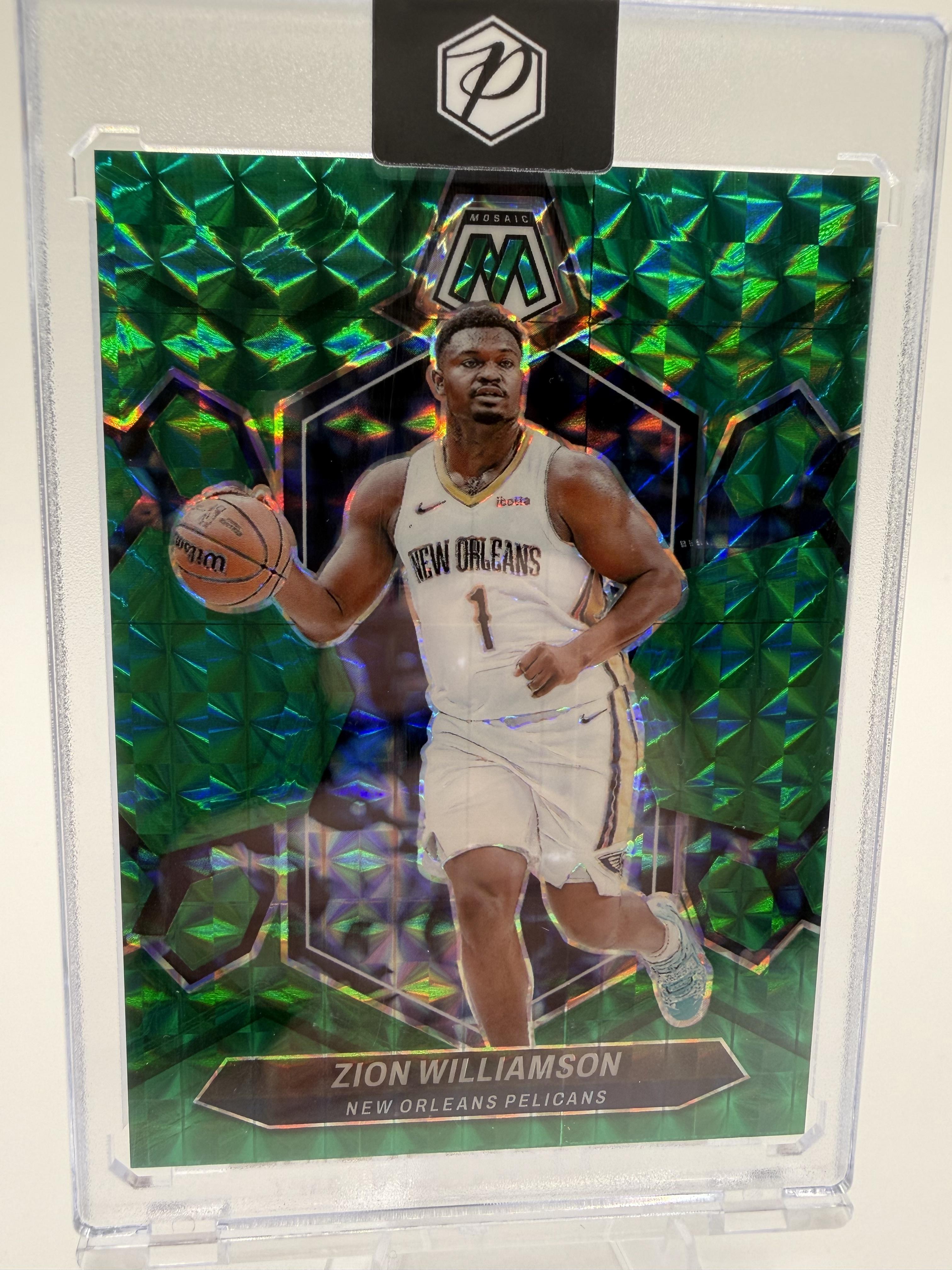 2023-24 Panini Mosaic Zion Williamson Green Genesis /18 Pelicans Card #32