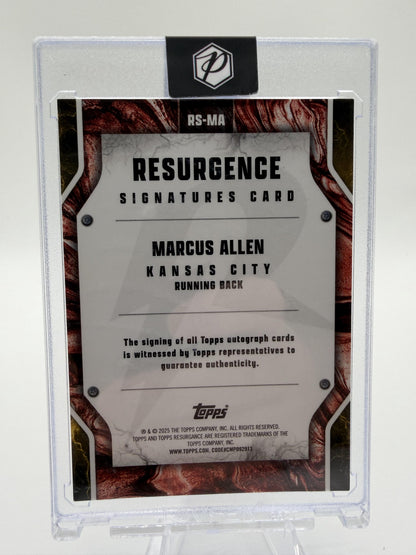 2025 Topps Resurgence Marcus Allen Auto /25 Chiefs Signed Card RS-MA