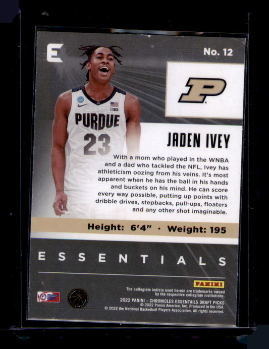 2022 Panini Chronicles Draft Picks Jaden Ivey Card Essentials