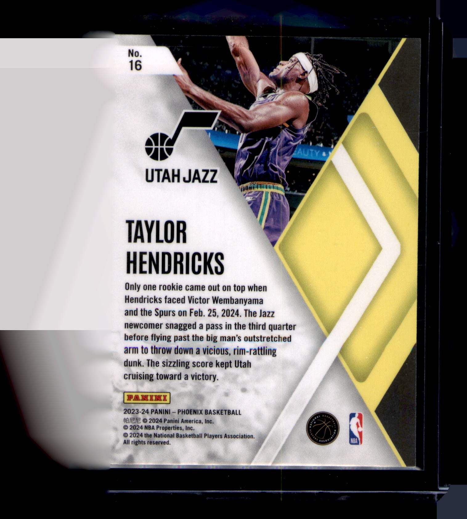 2023-24 Panini Phoenix Taylor Hendricks Instant Phenom Utah Jazz #16