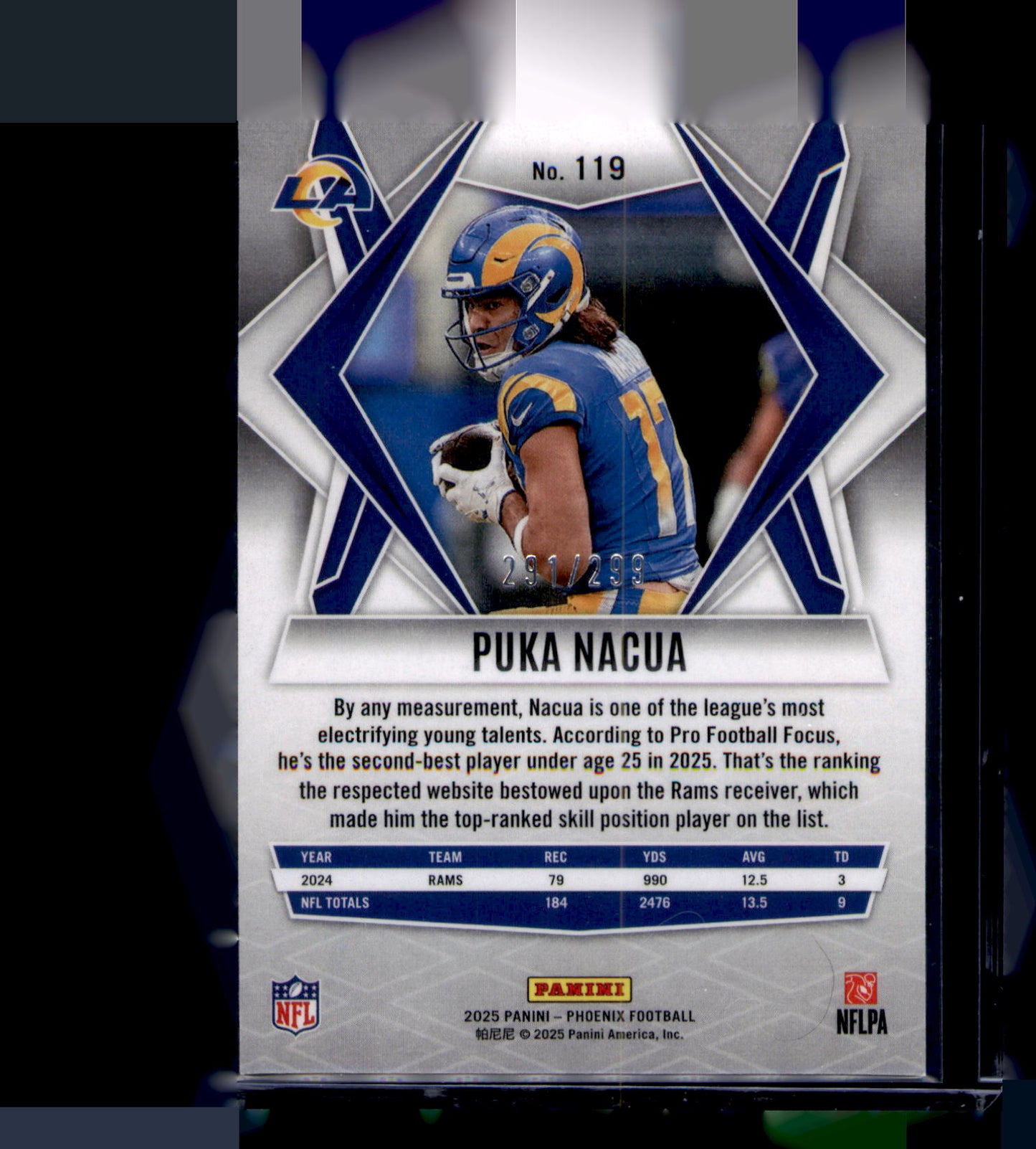 2025 Panini Phoenix Puka Nacua Pink Parallel /299 Card #119 Los Angeles Rams