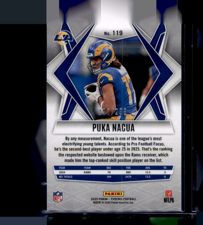 2025 Panini Phoenix Puka Nacua Pink Parallel /299 Card #119 Los Angeles Rams