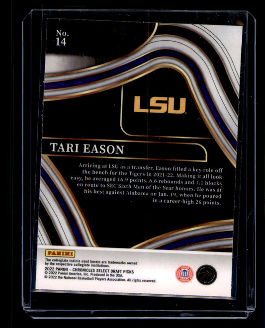 2022-23 Panini Chronicles Select Tari Eason LSU Rookie Card RC #14 Tigers