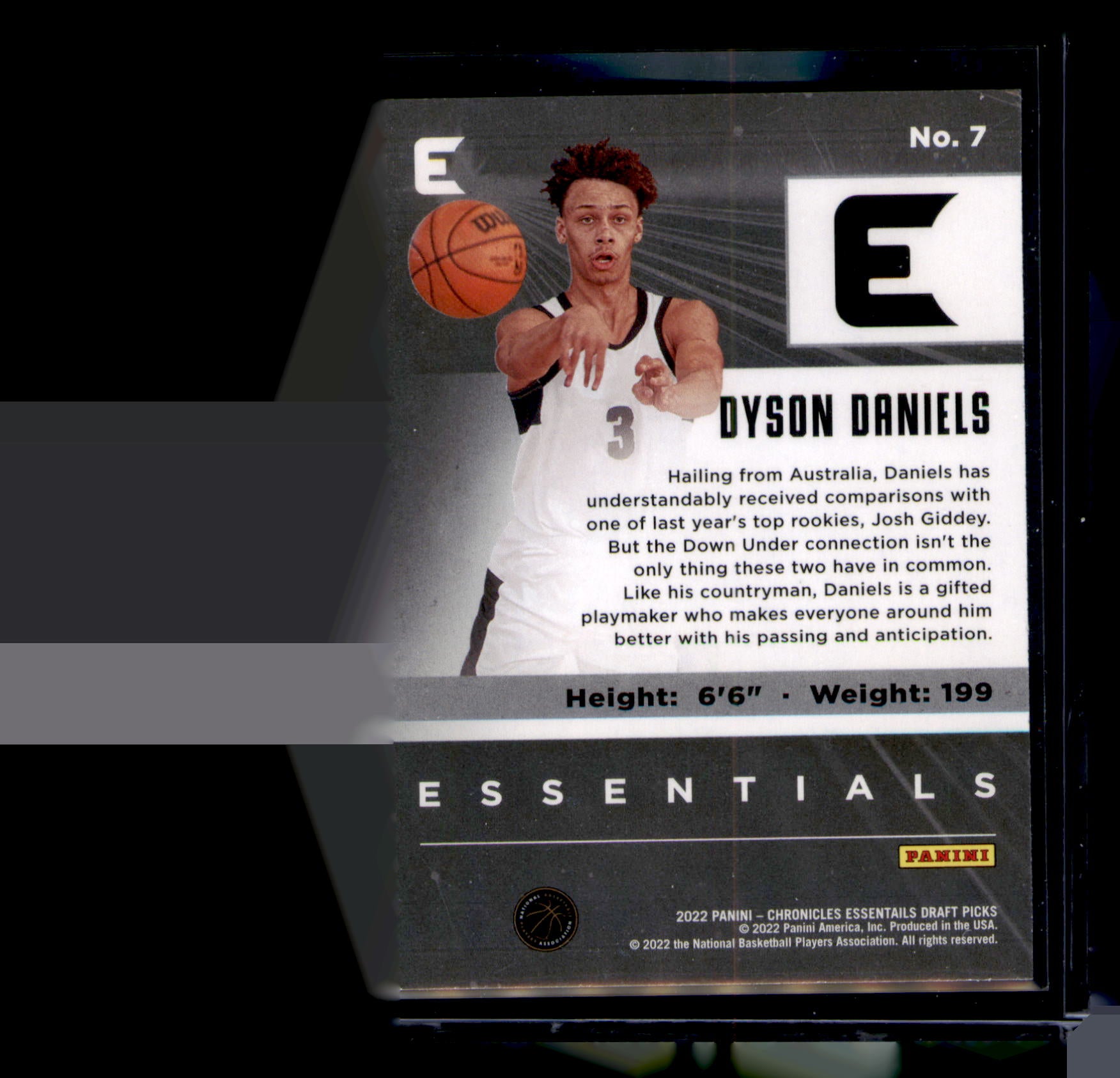 2022 Panini 2022 Panini Chronicles Draft Picks Dyson Daniels Card Essentials