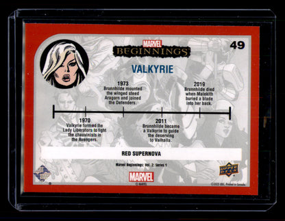 2023 UD Marvel Beginnings Vol 2 Valkyrie Red Supernova Parallel #49 Thor