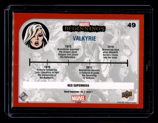 2023 UD Marvel Beginnings Vol 2 Valkyrie Red Supernova Parallel #49 Thor