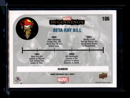 2023 Upper Deck Marvel Beginnings Vol 2 Beta Ray Bill Rainbow Parallel #106