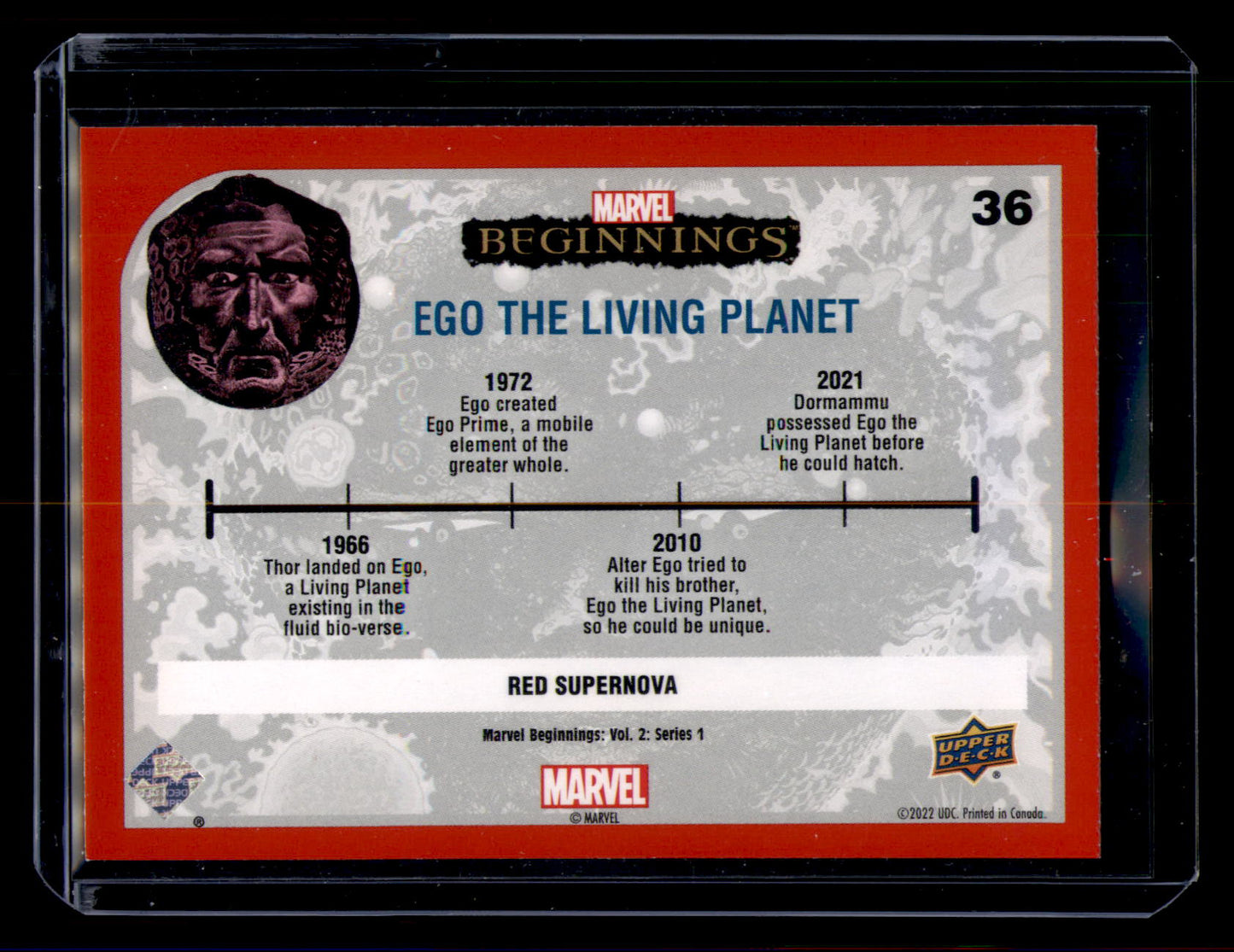 2023 Upper Deck Marvel Beginnings Vol 2 Ego the Living Planet Red Supernova #36