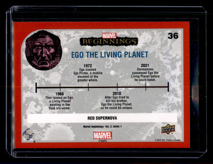 2023 Upper Deck Marvel Beginnings Vol 2 Ego the Living Planet Red Supernova #36