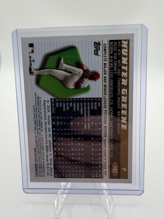 2025 Topps Archives Hunter Greene #197 Card Cincinnati Reds Black Border