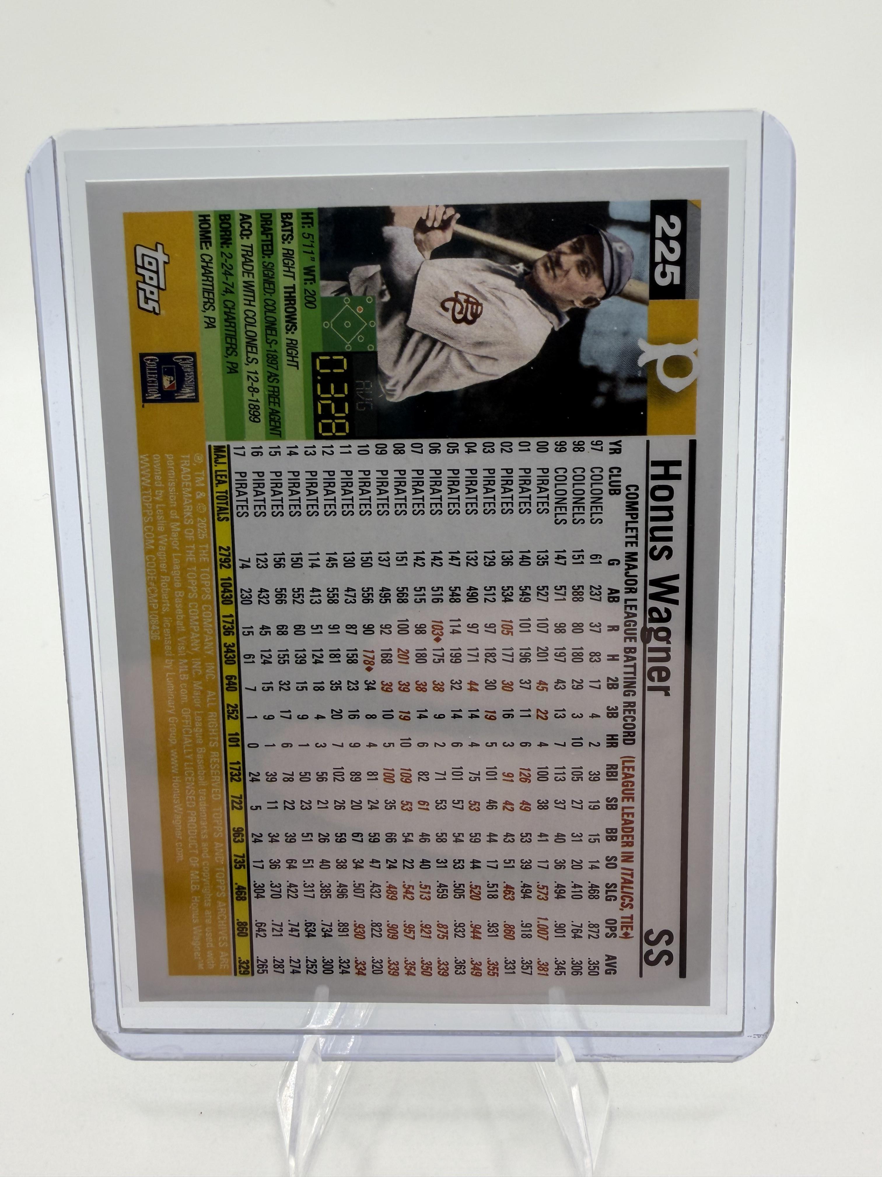 2025 Topps Archives Honus Wagner 2005 Design Pirates Card #225 Base
