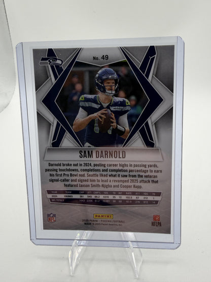 2025 Panini Phoenix Sam Darnold Silver Prizm #49 Seattle Seahawks QB Card