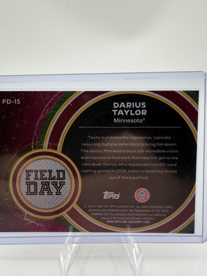 2025 Bowman University Best Darius Taylor Field Day Shimmer #FD-15 Card