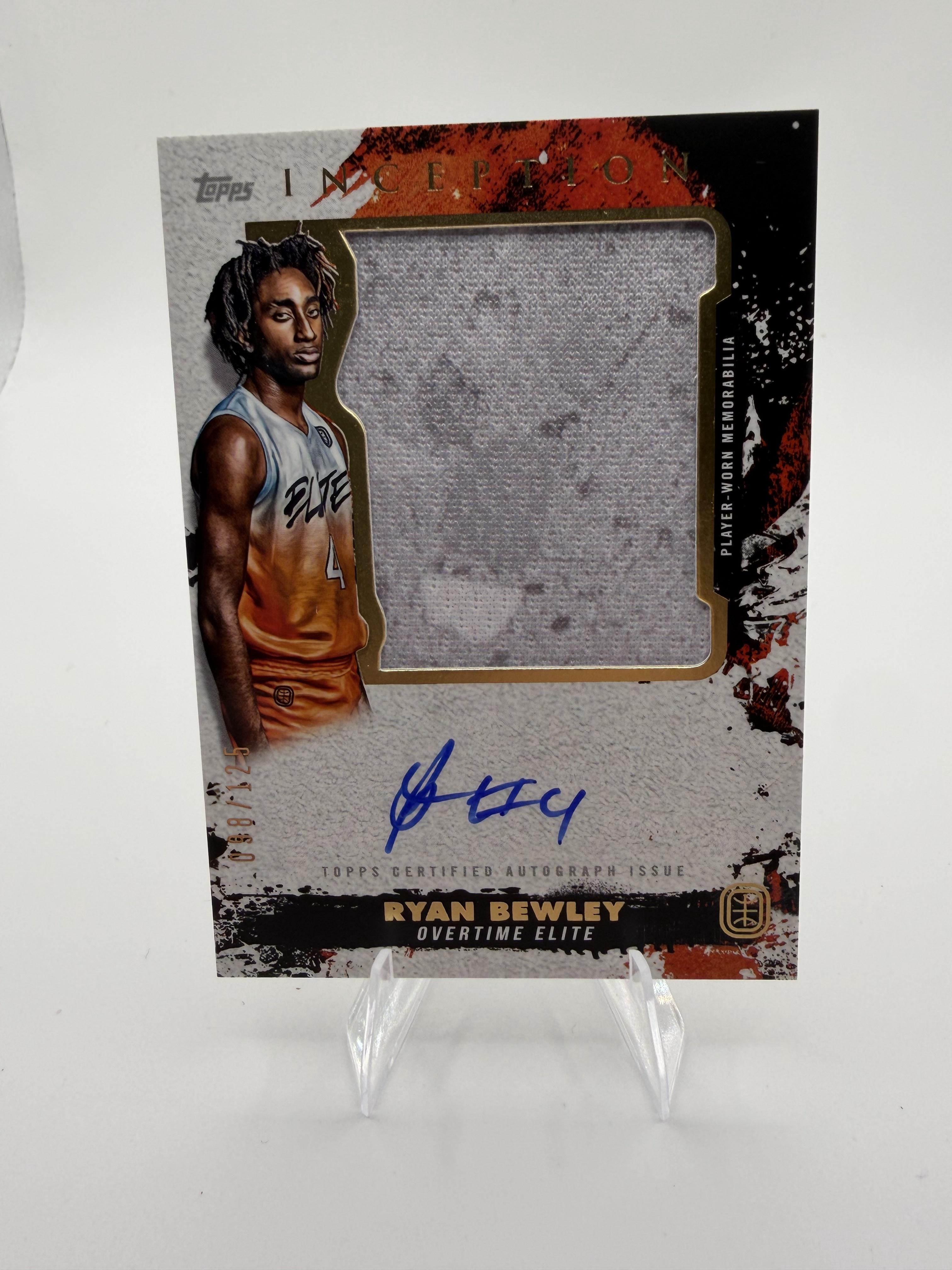 Ryan Bewley 2021-22 Topps Inception OTE Jumbo Patch Auto RC Card Elite