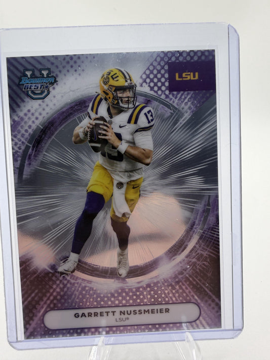 2025 Bowman University Best Garrett Nussmeier LSU Tigers RC Card #59