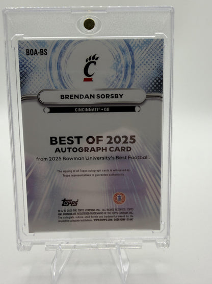 2025 Bowman Best Brendan Sorsby On-Card Auto Autograph Card #BOA-BS Cincinnati