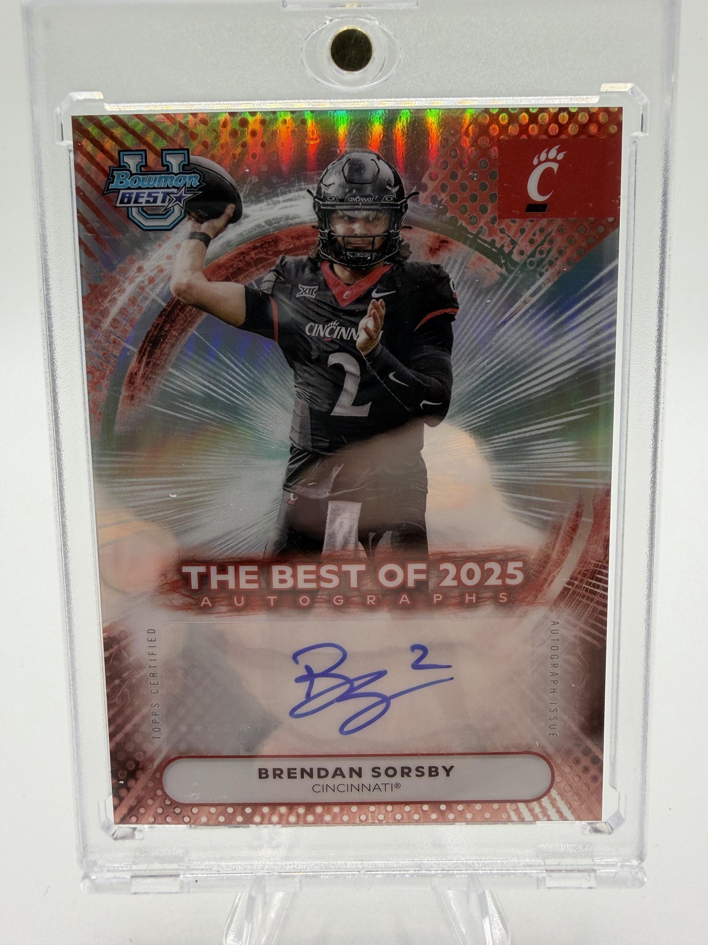 2025 Bowman Best Brendan Sorsby On-Card Auto Autograph Card #BOA-BS Cincinnati