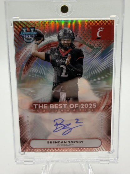 2025 Bowman Best Brendan Sorsby On-Card Auto Autograph Card #BOA-BS Cincinnati