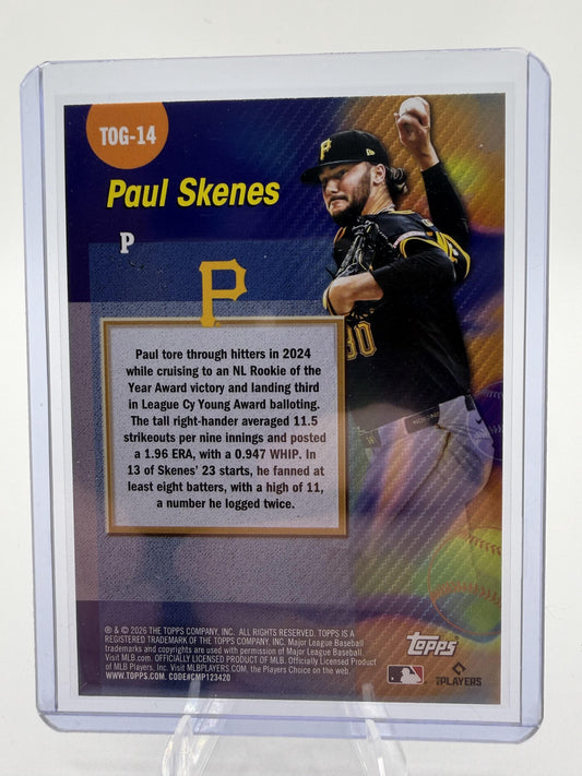 2026 Topps Titans of the Game Paul Skenes Card #TOG-14 Pirates SP Style