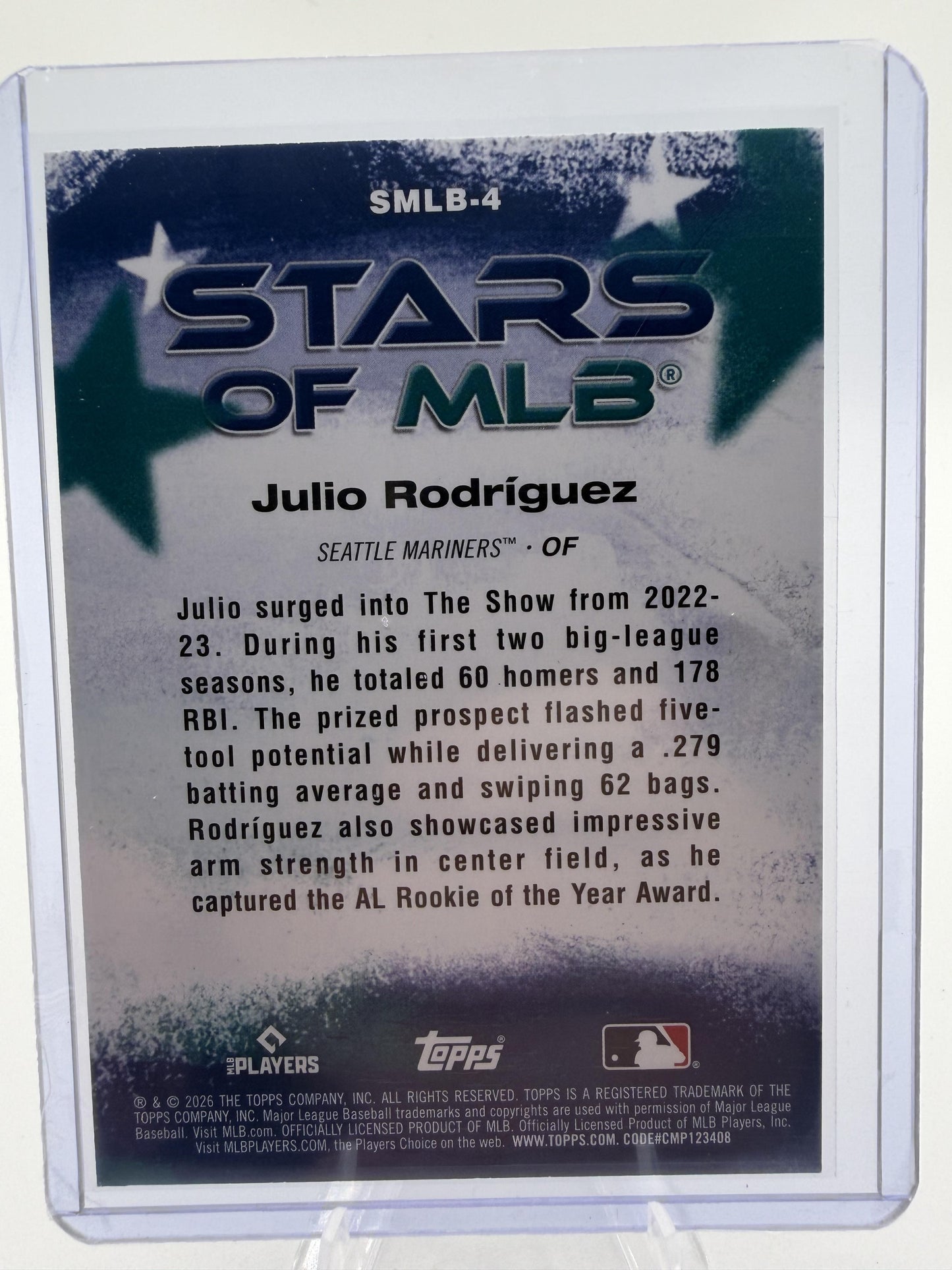 2026 Topps Stars of MLB Julio Rodriguez Card #SMLB-4 Mariners All-Star