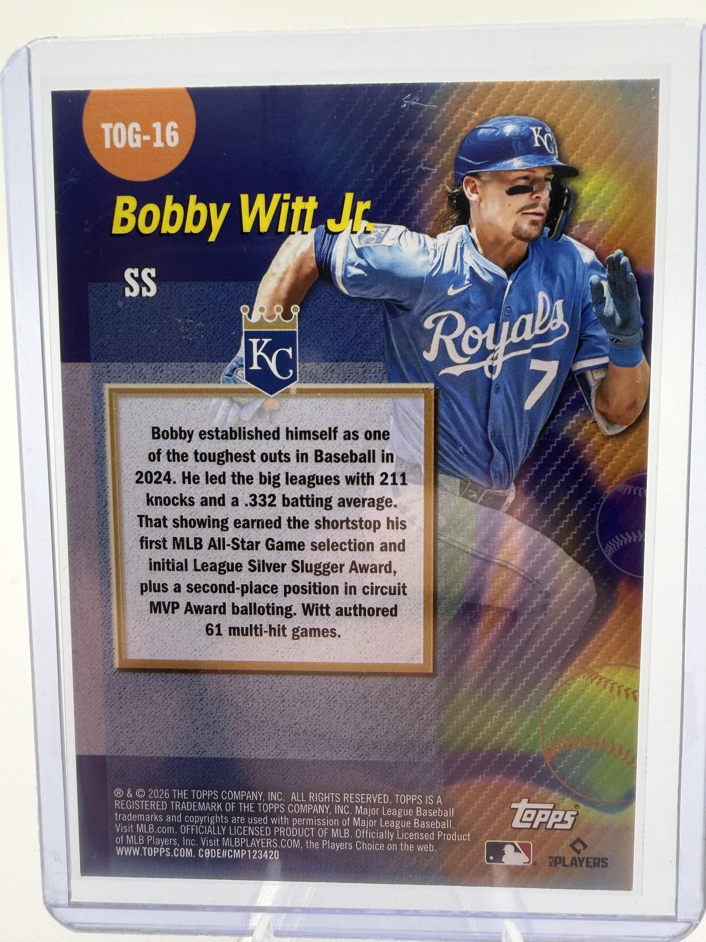 2026 Topps Bobby Witt Jr Titans of the Game #TOG-16 Royals Card Foil
