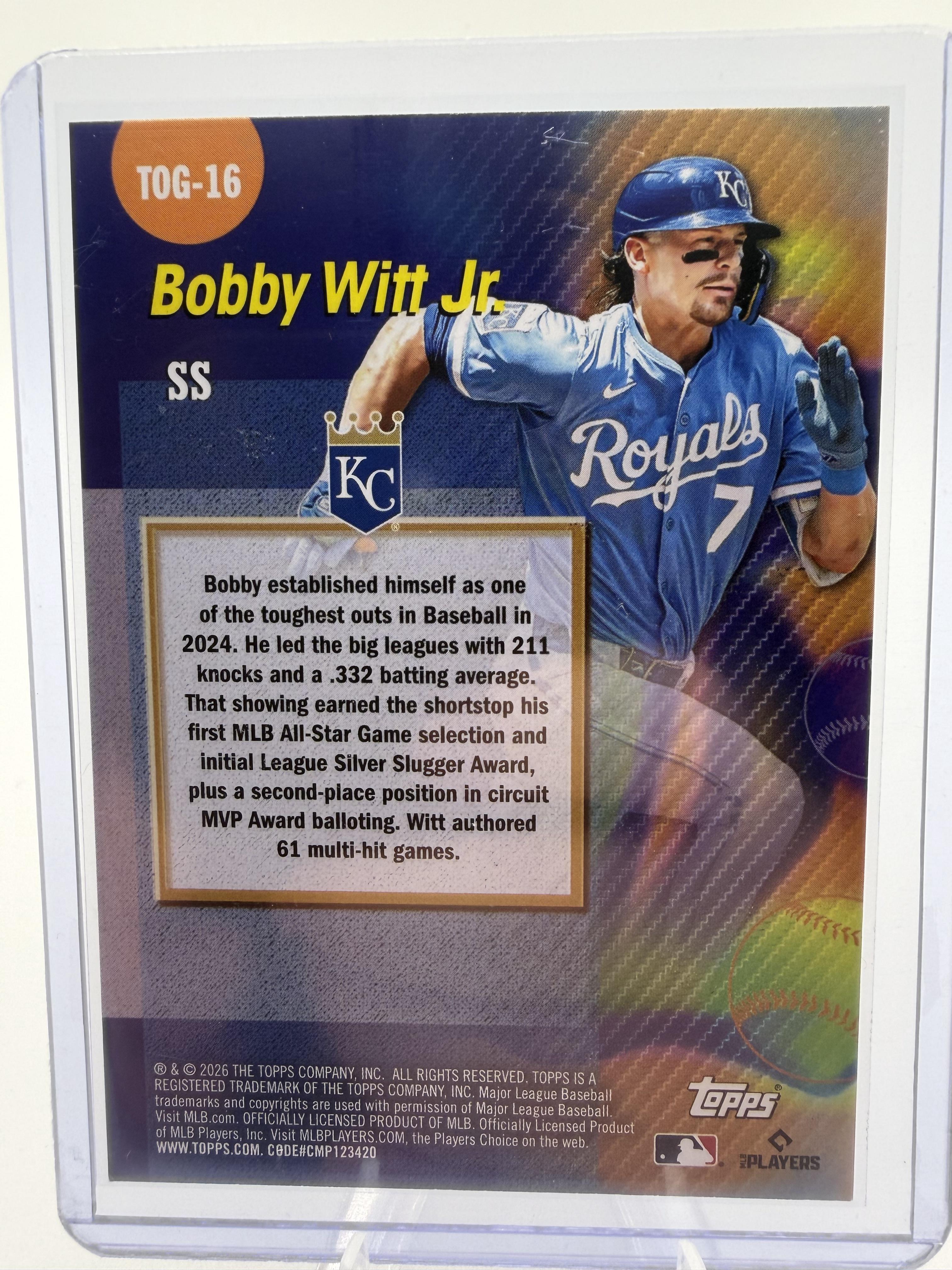 2026 Topps Bobby Witt Jr Titans of the Game #TOG-16 Royals Card Foil