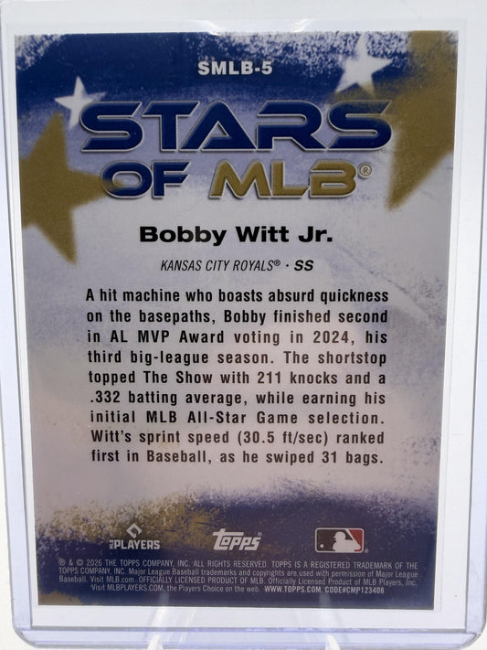 2026 Topps Bobby Witt Jr Stars of MLB #SMLB-5 KC Royals Shortstop Card