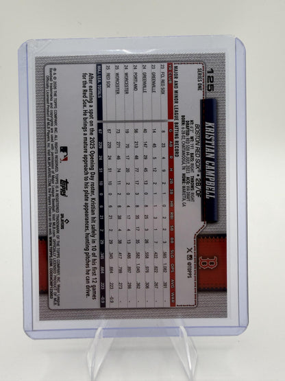 2025 Topps Kristian Campbell Future Stars #125 Red Sox Rookie Cup Card