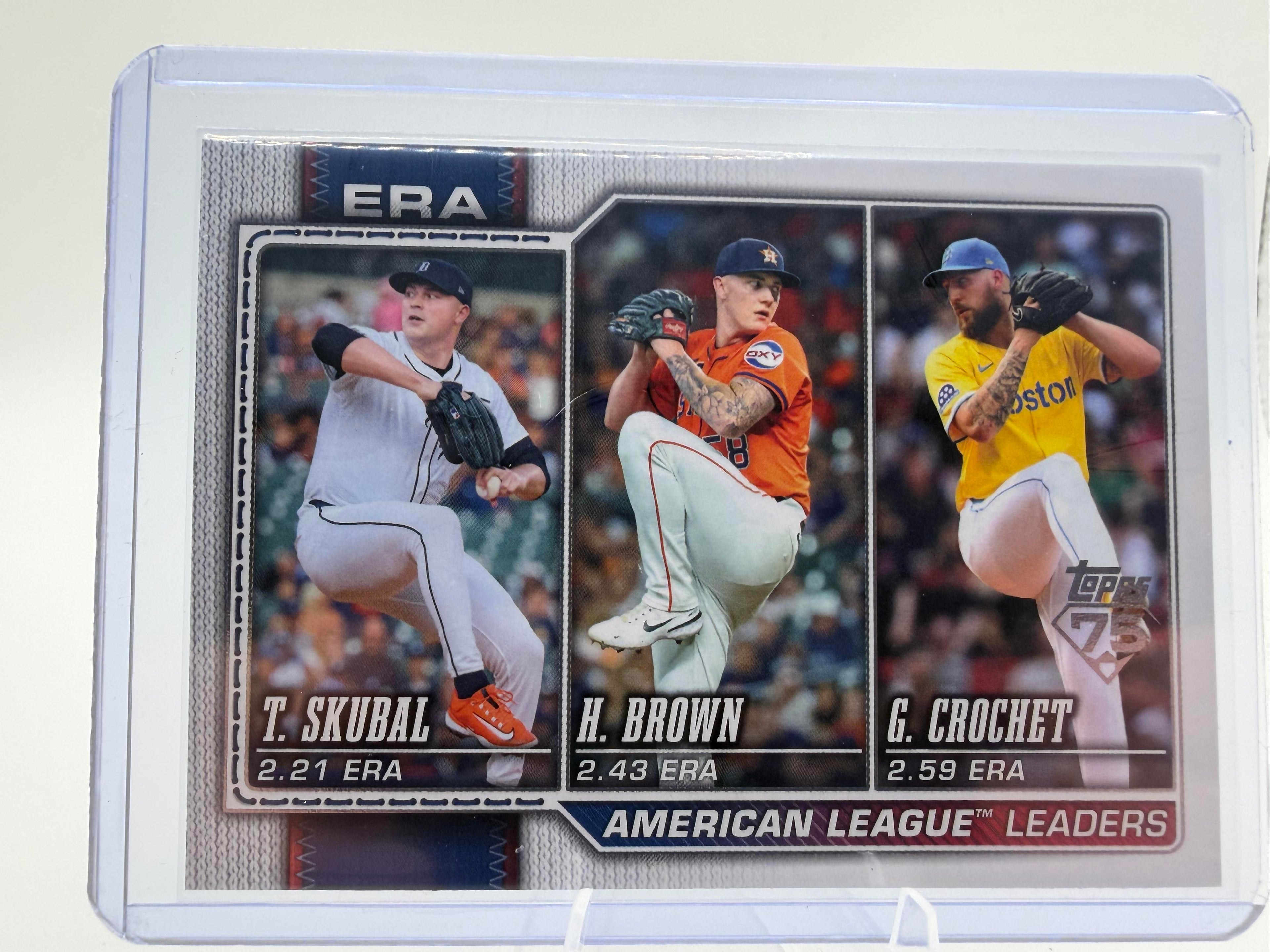 2025 Topps American League ERA Leaders #327 Skubal Brown Crochet Card 2026