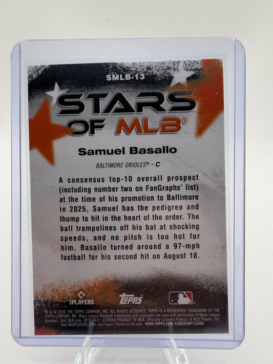 2026 Topps Stars of MLB Samuel Basallo Rookie RC Card #SMLB-13 Orioles
