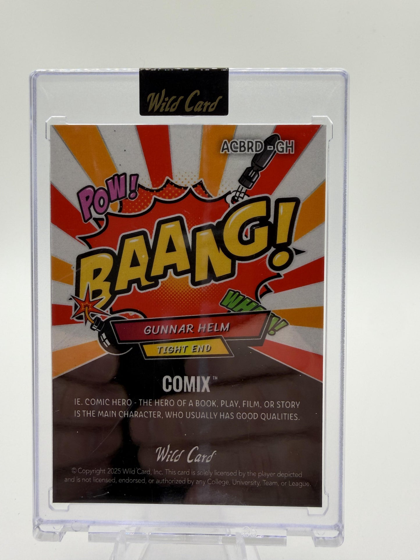 2025 Wild Card Comix Gunnar Helm Rookie RC Card /20 Case Hit Style SP