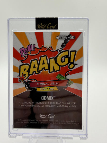 2025 Wild Card Comix Gunnar Helm Rookie RC Card /20 Case Hit Style SP