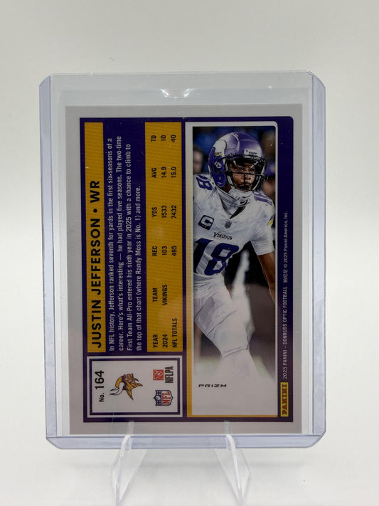 2025 Panini Donruss Optic Justin Jefferson Holo Prizm Vikings Card #164