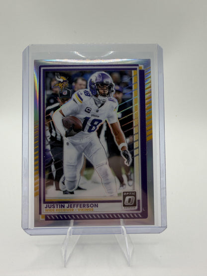 2025 Panini Donruss Optic Justin Jefferson Holo Prizm Vikings Card #164