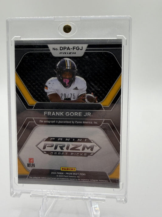 2024 Panini Prizm Draft Picks Frank Gore Jr Auto Card #159 Blue Ice Rookie RC