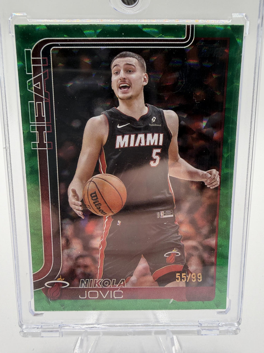 2024-25 Topps Chrome Nikola Jovic Green Parallel Card #76 /99 Miami Heat