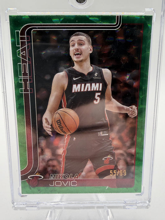 2024-25 Topps Chrome Nikola Jovic Green Parallel Card #76 /99 Miami Heat