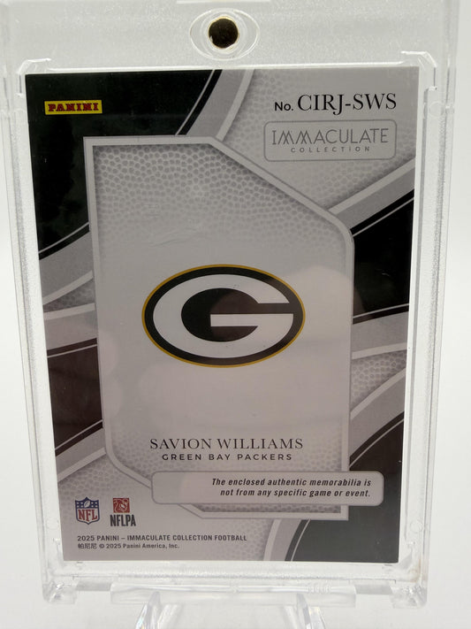 2025 Panini Immaculate Savion Williams Rookie Card /99 Clearly Immaculate Patch