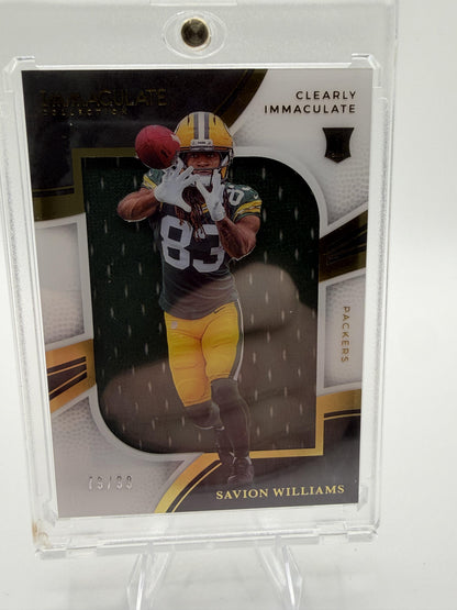 2025 Panini Immaculate Savion Williams Rookie Card /99 Clearly Immaculate Patch