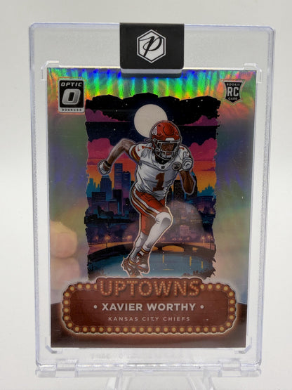 2024 Panini Donruss Optic Uptowns Xavier Worthy RC Card Case Hit SSP Chiefs #7