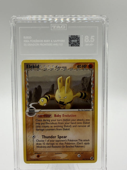 Elekid Delta Species 48/101 EX Dragon Frontiers Pokemon Card TAG 8.5 NM-MT+