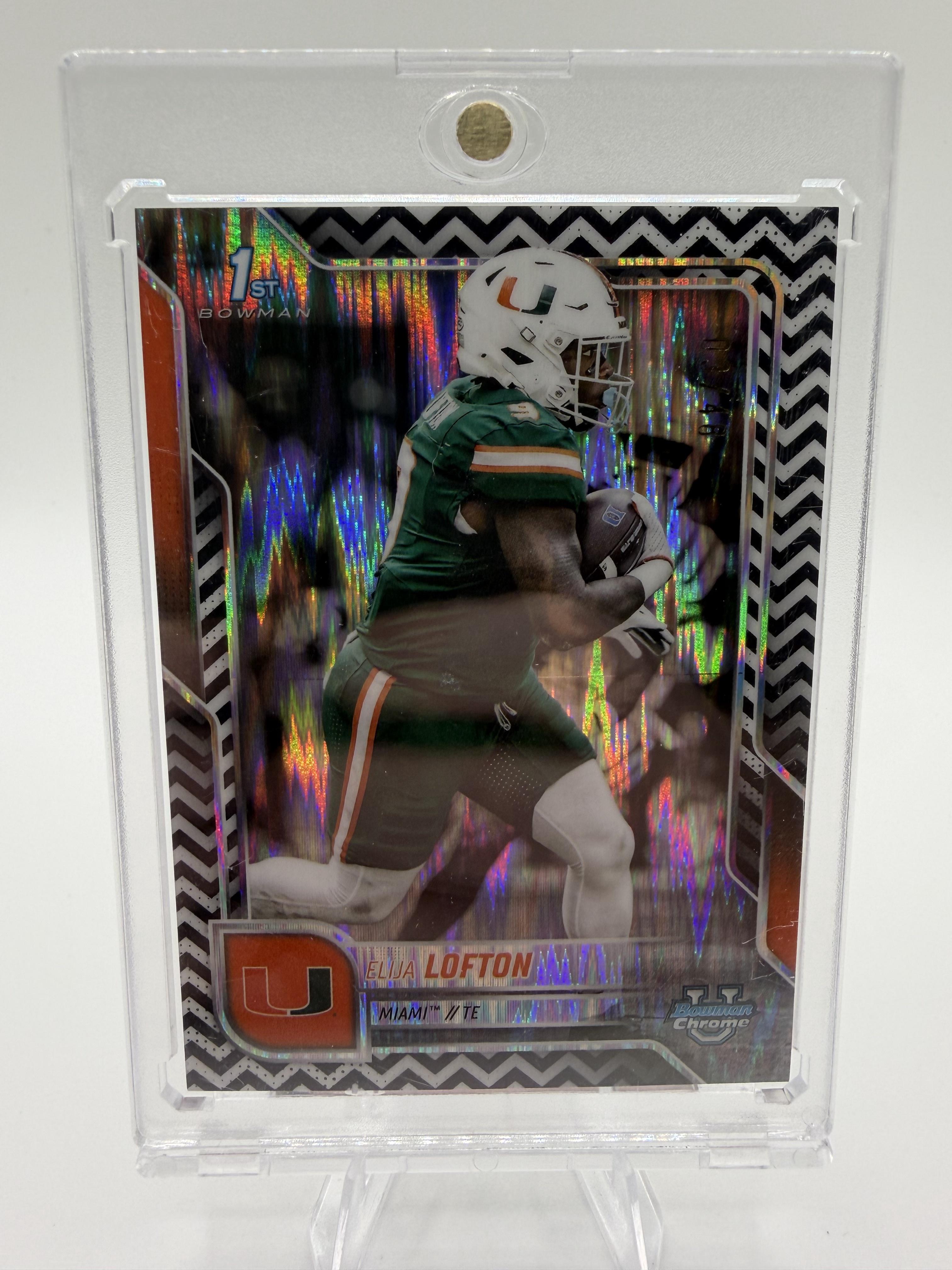 2025 Bowman Chrome Elija Lofton 1st Bowman Zig Zag Refractor /48 Miami Card