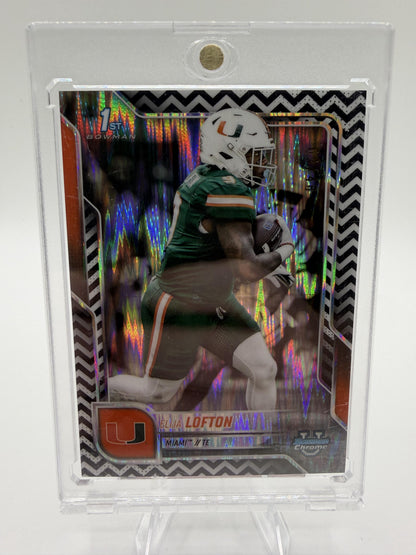 2025 Bowman Chrome Elija Lofton 1st Bowman Zig Zag Refractor /48 Miami Card
