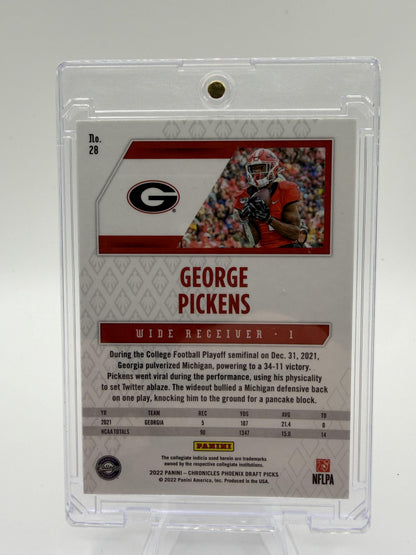 2022 Panini Phoenix George Pickens Rookie RC Card #28 Georgia Bulldogs